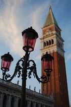 Street lamp and St. Mark's Belltower